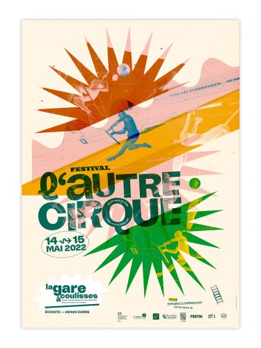 Affiche l'Autre cirque — L'homme qui tremble pour la Gare à coulisses, mai 2022