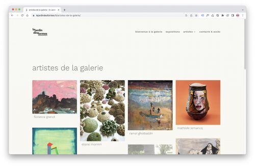 Webdesign site de la galerie Le jardin des formes | Design graphique l'homme qui tremble