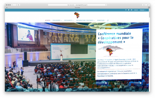Website de l'Assemblée générale de l'Alliance Coopérative Internationale à Kigali