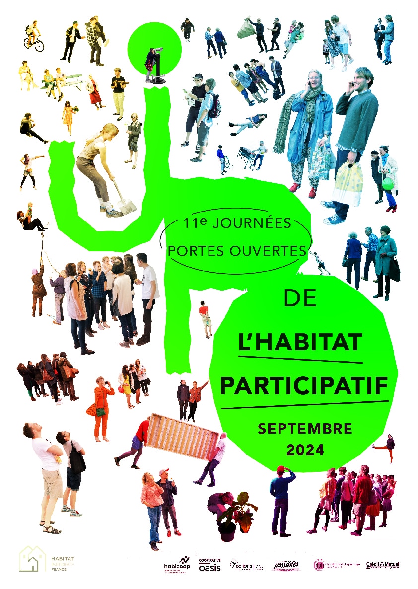 Affiche pour les Journées portes ouvertes de l'habitat participatif 2024